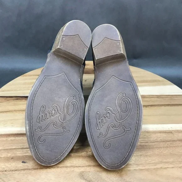 Roxy Black Brown Patchwork Block Heel Zip Up Booties Ankle Boots Womens Size 6 - Picture 6 of 7